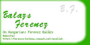balazs ferencz business card